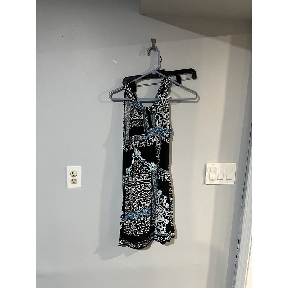 Black, White And Blue White House black market Keyhole Halter Mini Dress